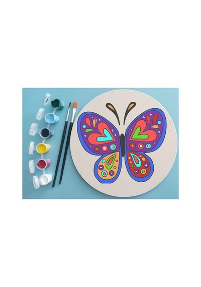 2li Mandala Boyama Seti- 2 Desenli Plaka-6 Renk Akrilik Boya-2 Ad