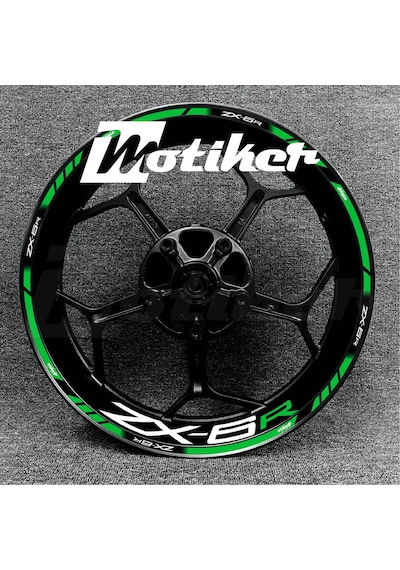Kawasaki Ninja Zx-6r Yeşil Jant Tasarımı Sticker Etiket Modeli