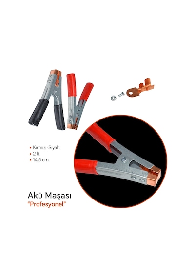 Kgn Akü Maşası 1. Kalite Kırmızı-siyah 2 Li Kgn 1201009