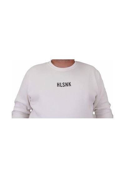 Moc Grande Mocgrande Erkek Büyük Beden Sıfır Yaka Sweat Hlsnk 23204 Ekru