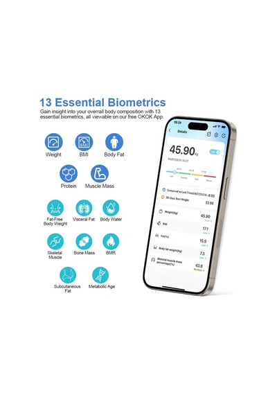 Akıllı Kablosuz Dijital Banyo Ve Vücut Yağ Ağırlık Ölçeği Vücut Kompozisyonu İzörü Bluetoothlu Tartı Diğer