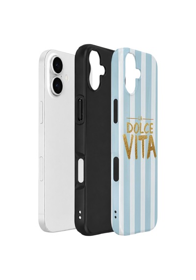 Apple iPhone Uyumlu 16 Plus Vorian Çift Katmanlı Kılıf La Dolce Vita Blue