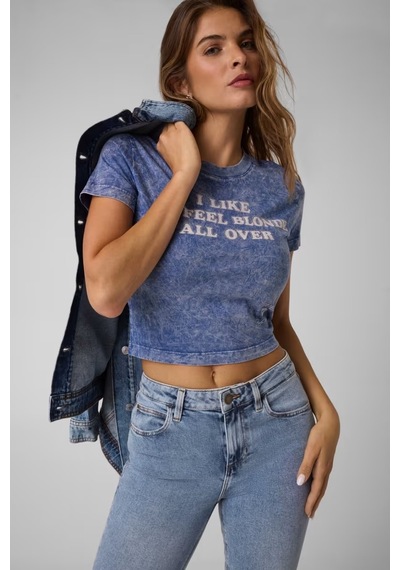 Guess Marilyn Slim Fit Kadın T-shirt W6bı53k6661 Mavi
