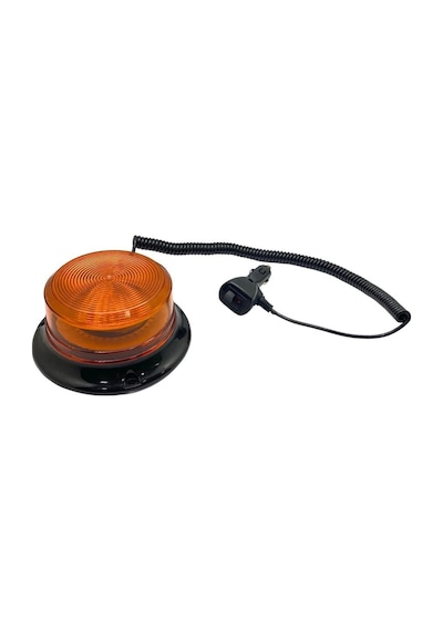 12v-110v Çakar Lamba Ledli 5 Fonksiyonlu Mıknatıslı Çakmak Fişli Turuncu Alçak Tip 147 70 Mm E9