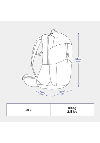 Quechua Outdoor Sırt Çantası - 25 L - Mavi - Mh500 Lacivert