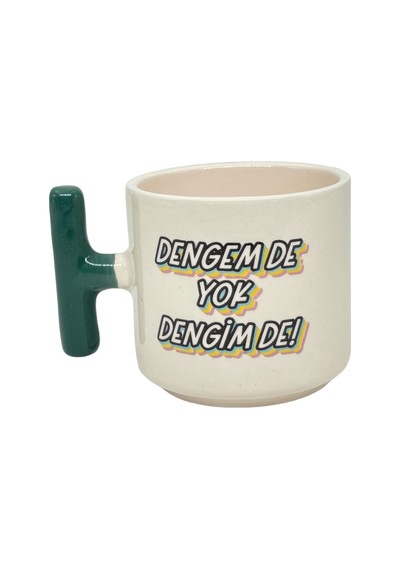 Dengem De Yok Dengimde Tasarımlı Baskılı T Kupa Bardak Beyaz