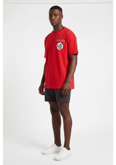 Blow Up Future Gen Son Goku Kırmızı Oversize Erkek T-shirt 141624 SİYAH