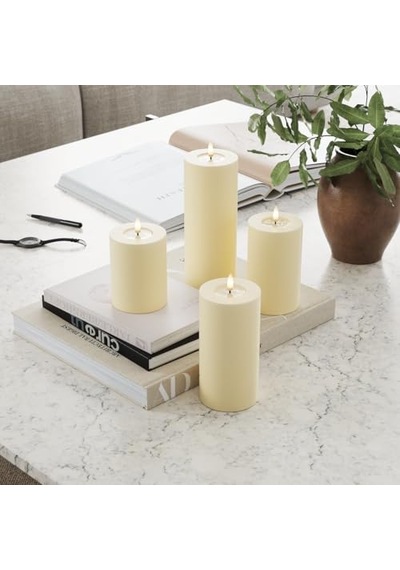 Ayrex İç Mekan Alevsiz Led Mum - Krem - Gerçek Alevli Teknoloji - Pille Çalışan Mum 5 X 20 Cm Diğer