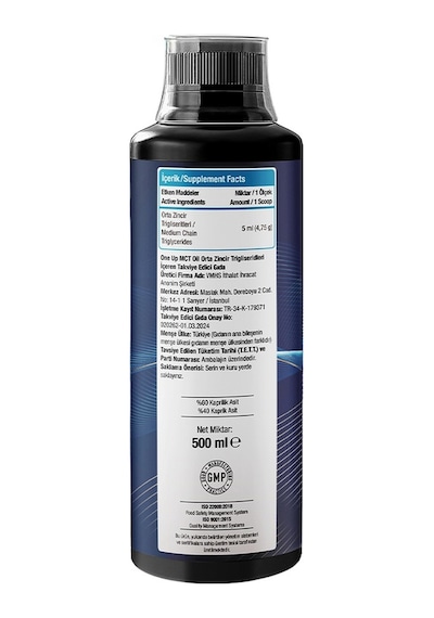 One Up Mct Oil Aromasız 500 ML
