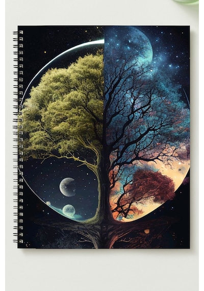 Evren A5 Metal Spiralli Çizgisiz Karton Kapak Evren Defter Çok Renkli