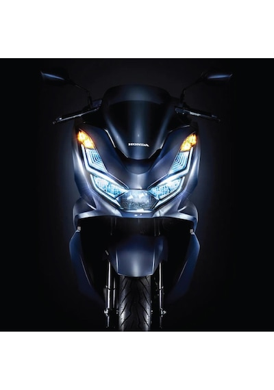 Honda Pcx Ön Far Kaşı Lv Tasarımı Şeffaf Sticker Turuncu