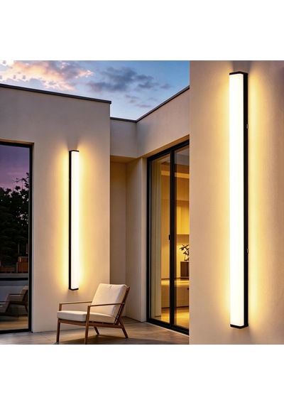 Tr Uzun Dış Mekan Duvar Lambası Led Alüminyum Ip65 Su Geçirmez Modern Duvar Lambası Villa Teras Bahçe Koridor Mer
