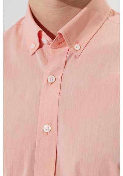 Ac&Co / Altınyıldız Classics Erkek Turuncu Slim Fit Dar Kesim %100 Pamuk Düğmeli Yaka Desenli Gömlek Turuncu Ac&Co / Altınyıldız Classics Erkek Turuncu Slim Fit Dar Kesim %100 Pamuk Düğmeli Yaka Desenli Gömlek Turuncu