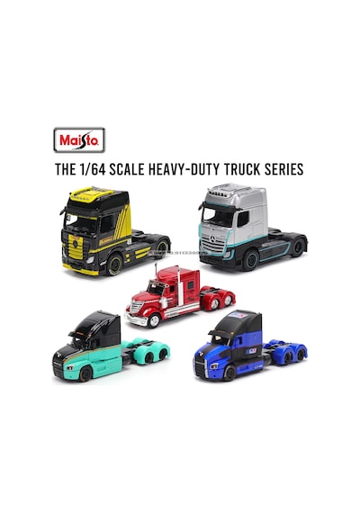 Maisto 1:64 Uluslararası Mercedes-benz Mack Marşı Römork Modeli Simülasyon Mavi