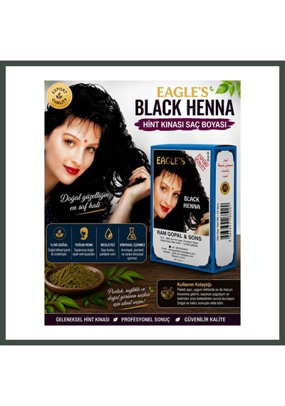 Bezos Black Henna Hint Kınası Saç Boyası Siyah Renk 6 Lı Kutu Doğal Görünümlü Kalıcı Saç Boyası Nhr