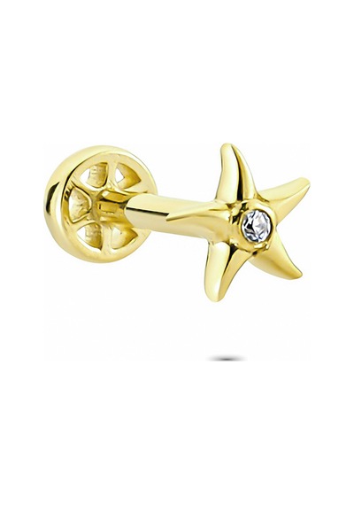 Glorria Altın Deniz Yıldızı Tragus Piercing Çok Renkli