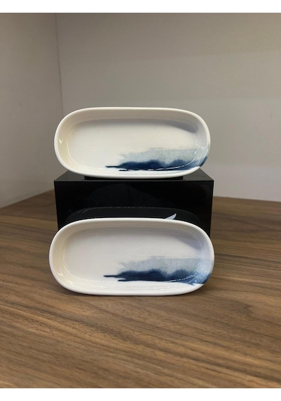 4'lü Blue Wave Hygge 14cm Oval Dish Kahvaltılık-meze-sos Çok renkli