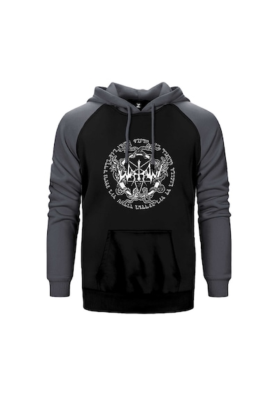 Watain Snakes Gri Renk Reglan Kol Kapşonlu Sweatshirt Gri