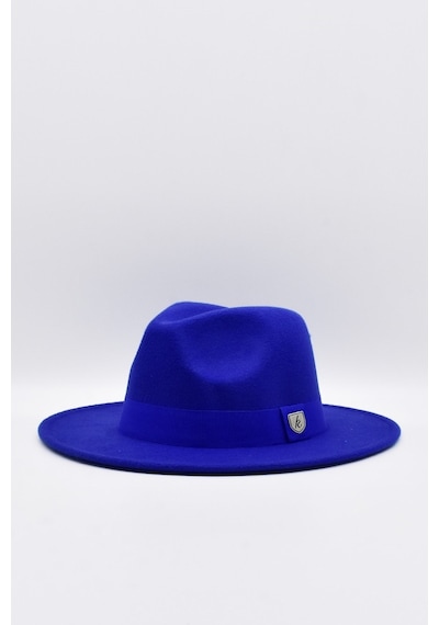 Külah Kadın Saks Mavi Boater Fedora Fötr Şapka Panama Kasket - Standart Saks Mavi