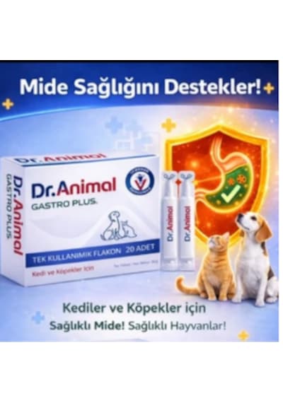 Dr. Animal Gastro Plus Mide Koruyucu 20 Tablet Kedi Köpek Sarı Köpük Kusma, Mide Yanması, İlaç Kullanımı Sonrası Mide Koruma & Mukoza Onarıcı