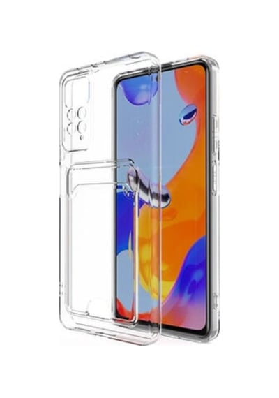 Xiaomi Redmi Note 11s İle Uyumlu Kılıf Kartlıklı Kartvizitli Şeffaf Telefon Kılıfı Kapak