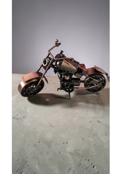 Metal Büyük Boy Metal Dekor Çok Şık Metal Motorbisiklet Boyut:27cm