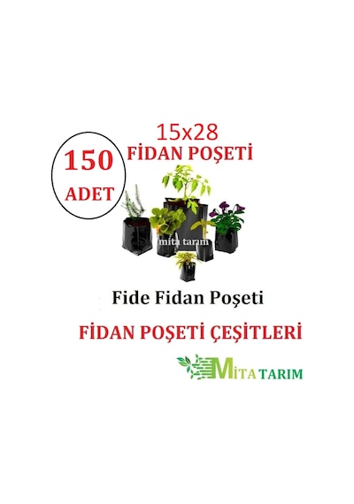 Fidan Poşet,15X28, Fide Poşeti, 150 Adet, Fidan Torbası