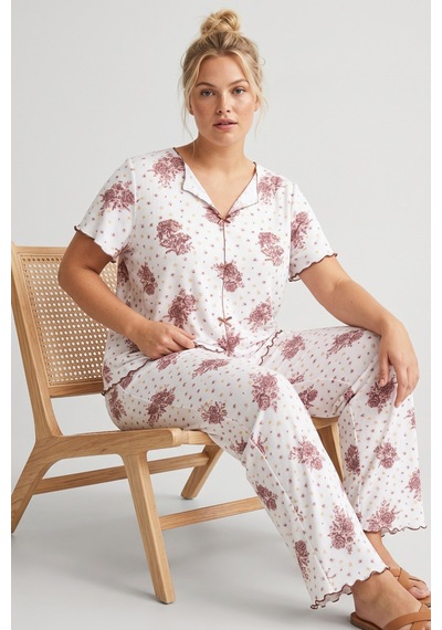 Siyah İnci Beden Fitilli Kaşkorse Örme Pijama Takım26120851 Beyaz Gül Kurusu Siyah İnci Beden Fitilli Kaşkorse Örme Pijama Takım26120851 Beyaz Gül Kurusu