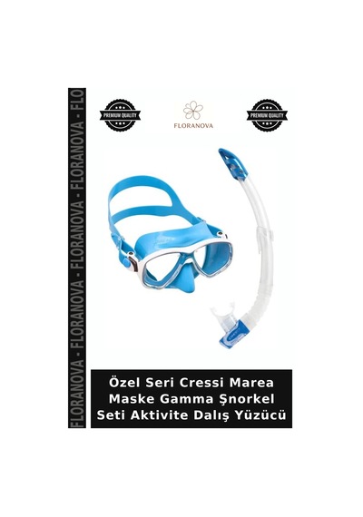 Özel Seri Cressi Marea Maske Gamma Şnorkel Seti Aktivite Dalış Yüzücü Çok Renkli