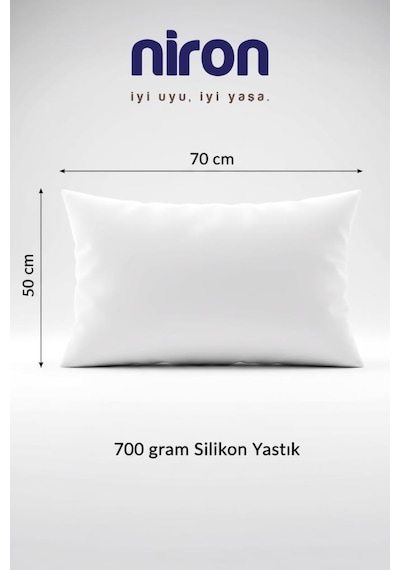 Niron 700 Gr Silikon Yastık 50x70 Cm, Mikrofiber Kumaşlı, Yumuşak Ve Beyaz