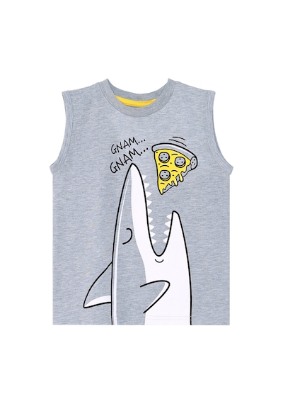 Pizzacı Köpekbalığı Erkek Çocuk Yazlık Kolsuz T-shirt Şort Takım