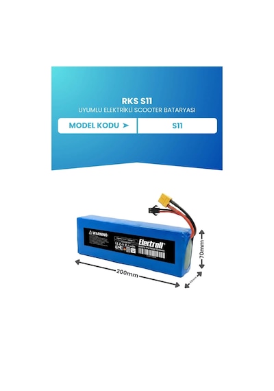 Rks S11 Uyumlu Batarya Eko Kapasite 36v 6.000mah Elektrikli Scooter Bataryası Mavi