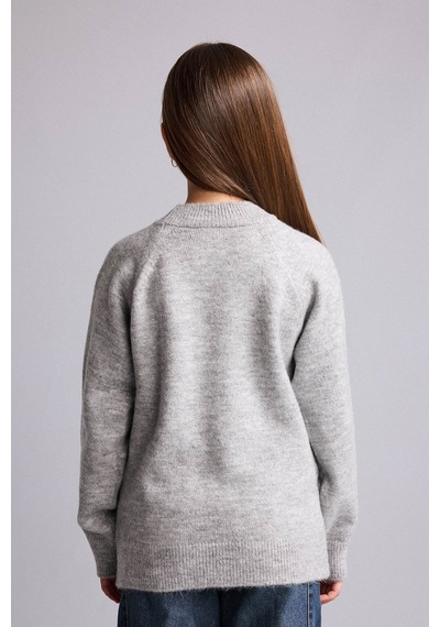 Defacto Reglan Kol Bisiklet Yaka Triko Basic Kazak Kız Çocuk H8406a826augr91 Gri-gr91