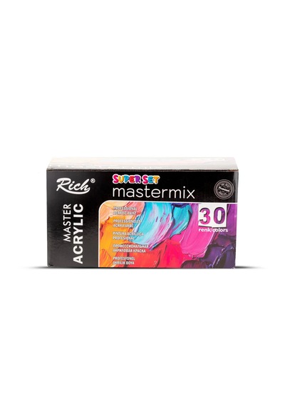 Rich Mastermix Akrilik Boya 60 Cc Süper Set 30 +boya Sanat Seti Fırça Karışık Renk