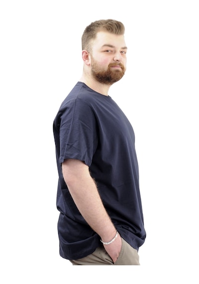Mode Xl Büyük Beden Baskılı Erkek T-shirt Bisiklet Yaka Sımplıcıty U24046 Lacivert Lacivert