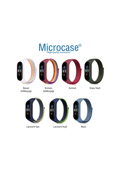 Xiaomi Mi Band 5-6-7 Hasır Örgü Desenli Esnek Kordon Kayış - KY47