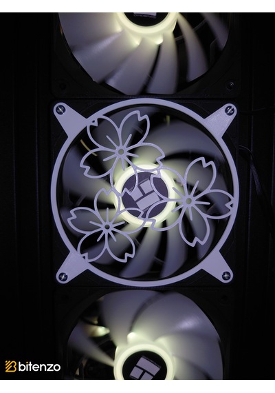 Çiçek Motifli V2 120x120 Mm Oyun Pc Aksesuarı, Masaüstü Bilgisayar Fan Kapağı Beyaz