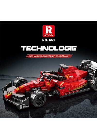 Reobrix Technic 663 Ferrari Formula F1 Yarış Arabası Yaratıcı Yapı Blok Seti Building Blocks - 245 Parça