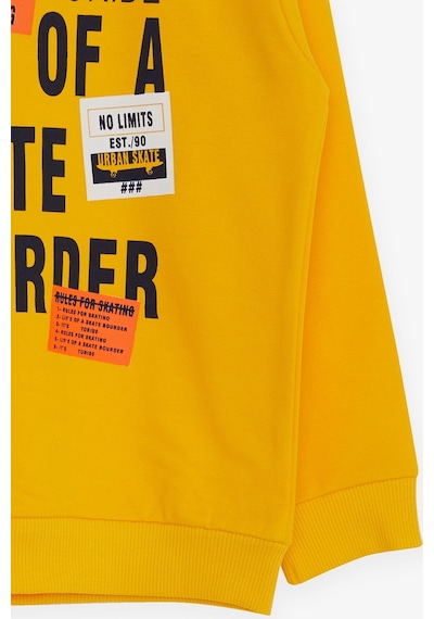 Breeze Erkek Bebek Sweatshirt Kaykaycı Baskılı 9 Ay-3 Yaş, Sarı