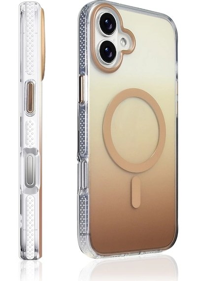 Apple Uyumlu iPhone 16 Plus Kılıf M-safe Şarj Özellikli Transparan Renk Geçişli Zore Toros Kapak