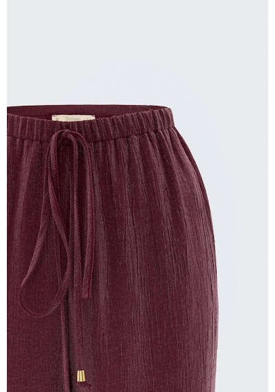 Sateen Glow Pantolon - Bordo-137813