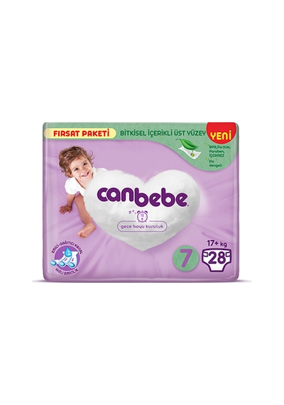 Canbebe Bebek Bezi Fırsat Paketi 7 Beden XXL (17+ Kg) 28 Adet