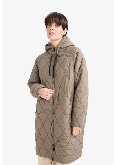 Defacto Regular Fit Kapüşonlu Kapitoneli Fermuarlı Parka F2882ax25wnkh402 Haki-kh402
