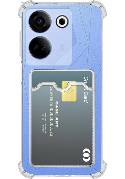 Tecno Camon 20 Pro 4g Kapak Kamera Korumalı Kartlıklı Darbe Emici Özellikli Şeffaf Silikon Kılıf Şeffaf