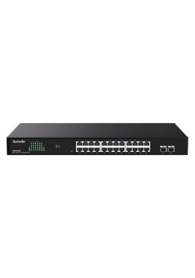 Tenda Teg2226f 24 Port 10-100-1000 + 2 Port Sfp Switch Cloud Yönetilebilir Çelik Kasa Switch