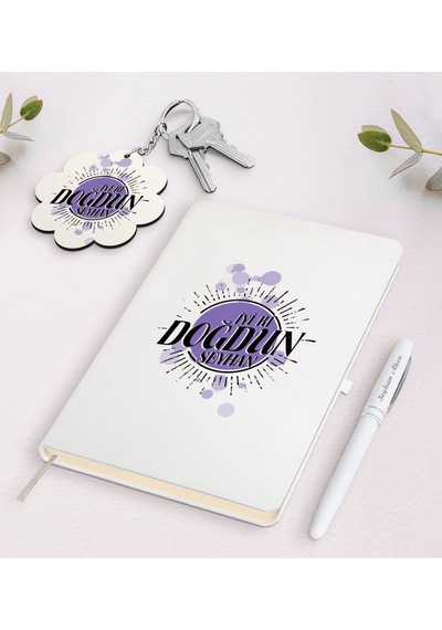 Kişiye Özel İyi Ki Doğdun Beyaz Defter Kalem Ve Anahtarlık N11.7156