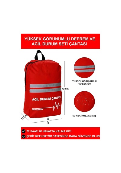 Deprem Ve Afet Acil Durum Sırt Çantası Araç Muayene Ve Acil Durum Kullanımı Diğer