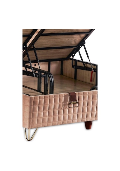 Elegance Lüks Baza Ve Başlık Seti 90x190 Cm Tek Kişilik Krem Babyface Kumaş Baza Ve Başlık Takımı