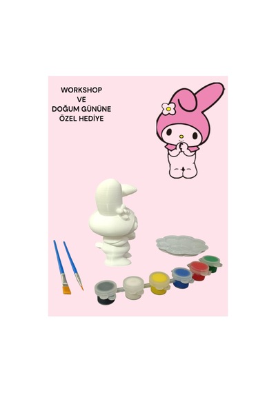 3d Melody Figür Boyama Seti - Kendin Boya Hobi Ve Etkinlik Seti - Akrilik Boya + 2 Fırça