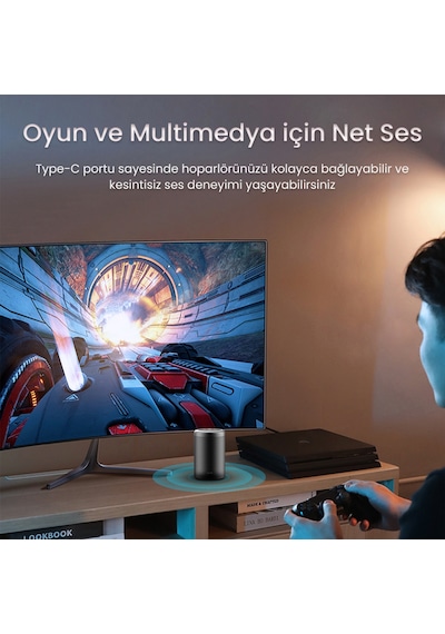Veggieg Type-c To 3.5mm Aux Ve Mikrofon Dönüştürücü Adaptör Dac Chip Hifi Ses Kartı